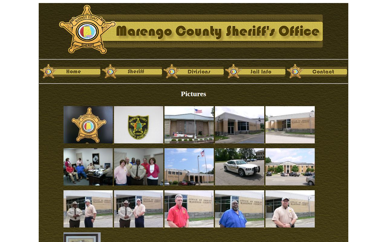 Marengo County sheriff Photographs page with no visible booking roster